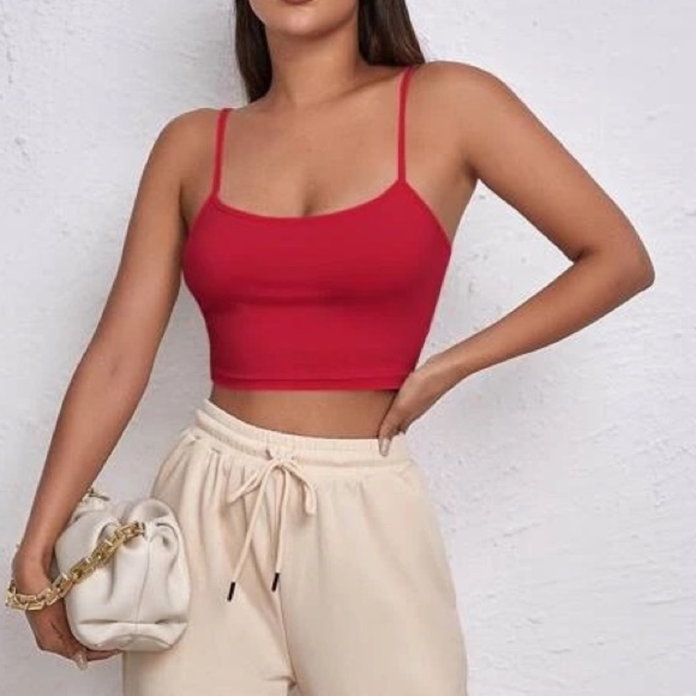 Aritzia TNA Crop Red Cami